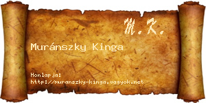 Muránszky Kinga névjegykártya